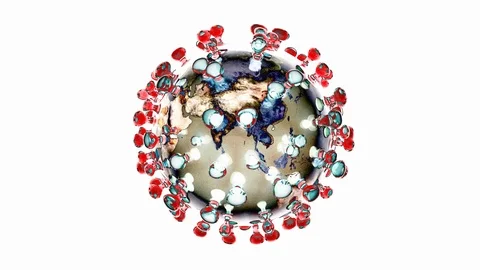 Artistic 3D animation of the coronavirus Stock Footage 127458383