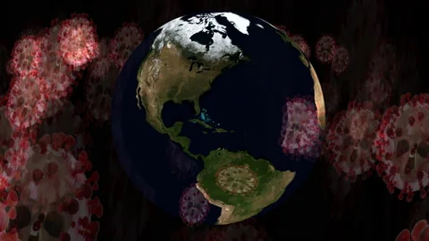 Artistic 3D animation of the coronavirus Stock-Footage 148266885