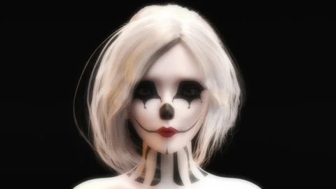 Artistic 3D Animation of a morphing Face Stock Footage 160716974