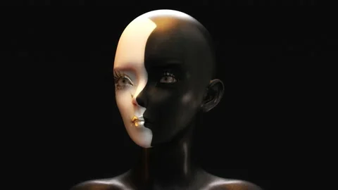 Artistic 3D Animation of a morphing Face Stock Footage 160916613