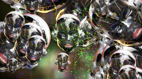 Artistic 3D animation of robots with artificial intelligence Stock-Footage 244234053