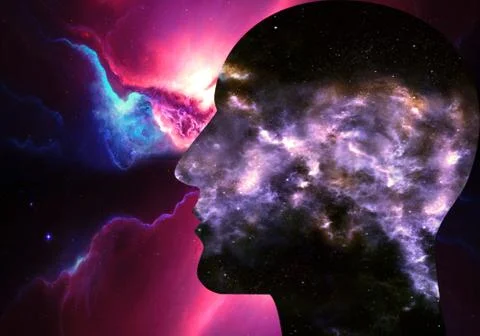 Artistic 3d Computer Generated Illustration Of A Modern Galactic Abstract Hum Stock-Illustration