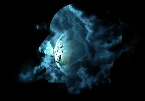 Artistic 3d Computer Generated Illustration Of A Galactic Abstract Human Arti Stock Illustration