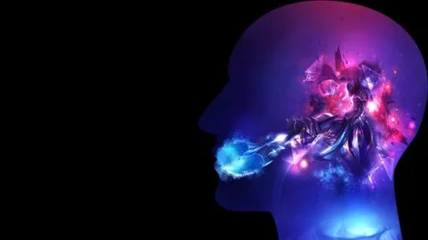 Artistic 3d Computer Generated Illustration Of A Galactic Abstract Human Arti Stock Illustration