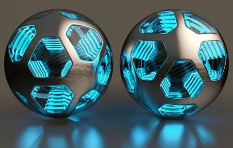 Artistic 3d computer generated rendering illustration of two modern balls on  Stock Illustration