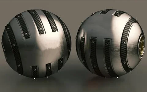Artistic 3d computer generated rendering illustration of modern balls on an a Stock Illustration