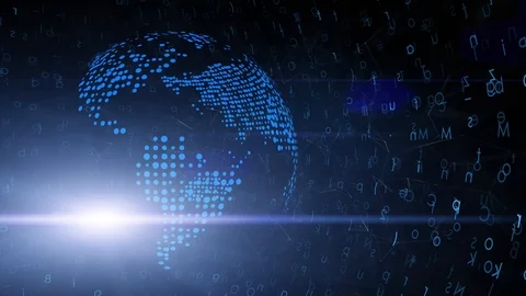 Artistic 3d Earth with cyberspace computer code 動画素材 126996941