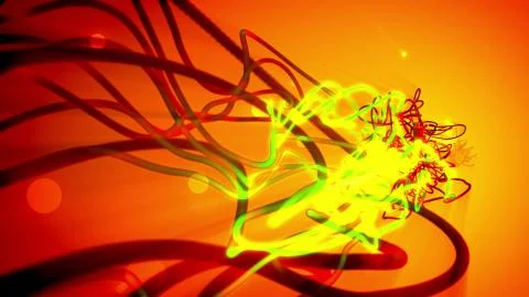 Artistic 3d illustration of abstract flow of consciousness with fantasy strok Stock Illustration