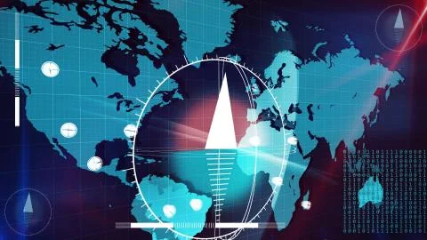 Artistic 3d illustration of the Internet map in light blue colors with white  Stock Illustration