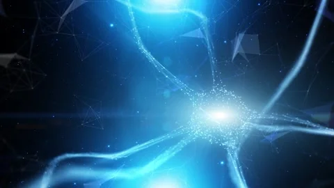Artistic 3d neuron cell in the brain on science background Stock Footage 323324382