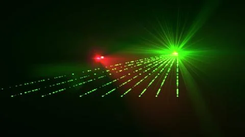 Artistic 3d rendering of green yellow star with several rays beaming like egu Ilustración de archivo