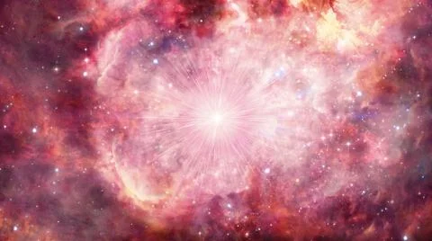 Artistic 3d rendering illustration of bright stars in a multicolored nebula s Stock Illustration