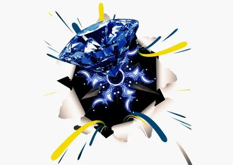 Artistic 3d Rendering Illustration Of A Diamond Pursing Out Of A Paper Stock Illustration