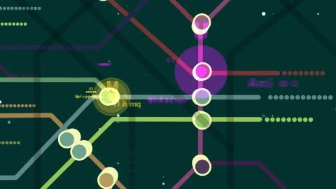 Artistic 3d rendering of a metro map. It contains two big violet and sand tin Illustrazione stock