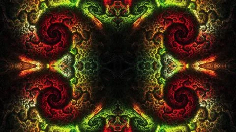 Artistic abstract 3d computer generated spiral fractals design artwork Stock Illustration