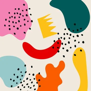 Artistic abstract background. Hand drawing various organic shapes, doodle a.. Stock Illustration