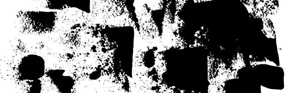 Artistic abstract background with paint strokes, spray dots, and shapes. Black Stock Illustration