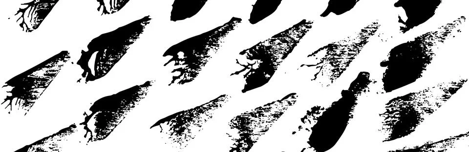 Artistic abstract background with paint strokes, spray dots, and shapes. Black Stock Illustration