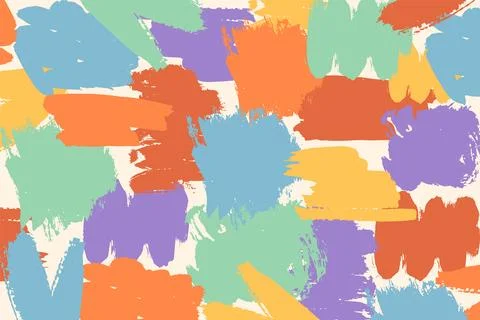 Artistic abstract background with rainbow colored brush strokes. Contemporary Stock Illustration