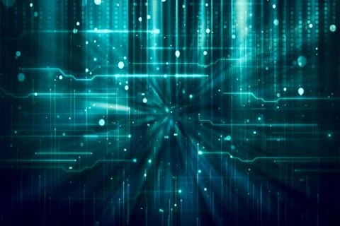 Artistic Abstract Big Data Visualization Background Stock Illustration