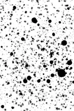 Artistic abstract composition featuring black ink stains and splatters on a c Stock-Illustration