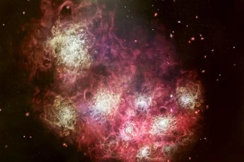 Artistic Abstract Exploding Super Novas In A Galaxy 库存照片