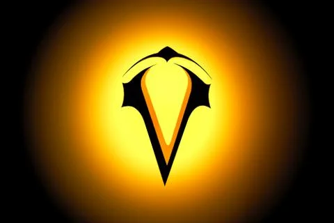 Artistic Abstract Letter V On A Unique Star Explosion Background Stock Illustration