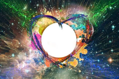 Artistic Abstract Multicolored Galactic Artwork With A Colorful Abstract Plac Stock Illustration