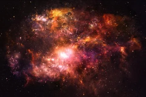 Artistic Abstract Multicolored Smooth Beautiful Galaxy Artwork Stock Illustration