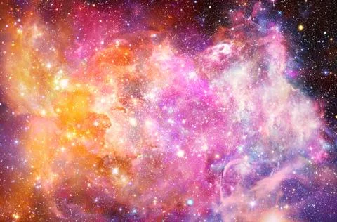 Artistic Abstract Multicolored Smooth Bright Nebula Galaxy in a Space Backgro Stock Illustration