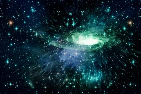 Artistic Abstract Multicolored Smooth Bright Nebula Galaxy Artwork As A Backg Stock Illustration