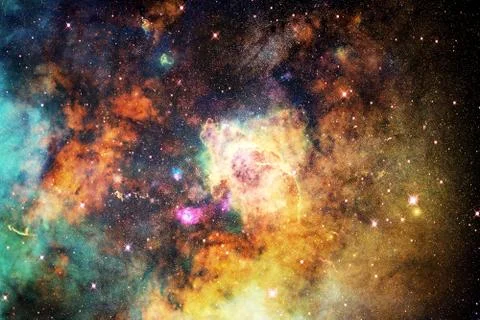 Artistic Abstract Multicolored Smooth Galaxy Artwork Background Stock Photos