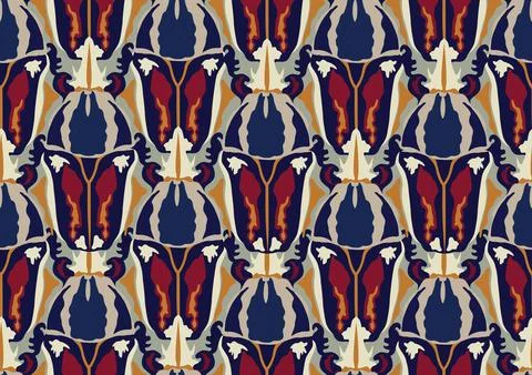 Artistic abstract seamless pattern with stylish decorative zoomorphic shape Stock Illustration