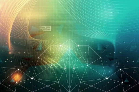Artistic Abstract Unique Geometric Network On A Multicolored Background Stock Illustration