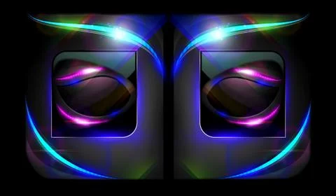 Artistic Abstract Unique Smooth Multicolored Modern Artwork Representing Eyes Stock Illustration