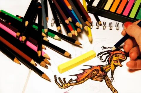 Artistic Activity - Drawing Stock Photos