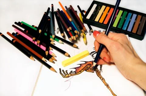 Artistic Activity - Drawing Stock Photos