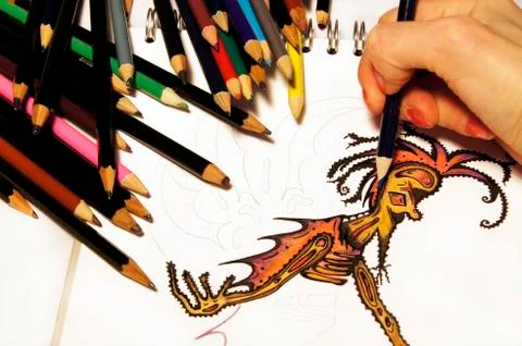 Artistic Activity - Drawing Stock Photos