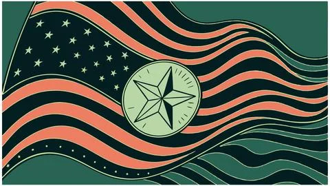 Artistic american flag with star vector illustration patriotic design usa flag g Stock Illustration