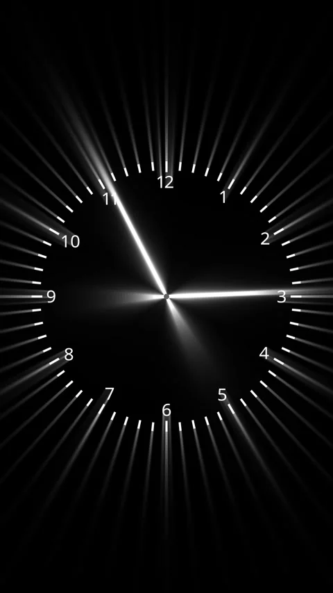 Artistic analog time clock on black vertical background Stock Footage 337662223
