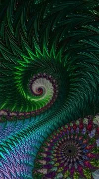 Artistic and imaginative digitally designed abstract 3D fractal background Stock Illustration