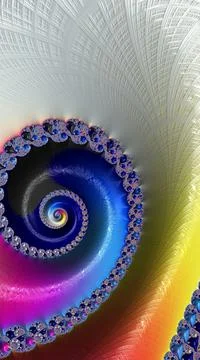 Artistic and imaginative digitally designed abstract 3D fractal background Stock Illustration