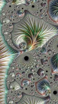 Artistic and imaginative digitally designed abstract 3D fractal background Stock Illustration