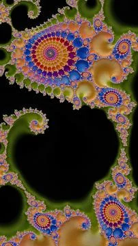 Artistic and imaginative digitally designed abstract 3D fractal background Stock Illustration