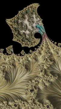 Artistic and imaginative digitally designed abstract 3D fractal background Stock Illustration