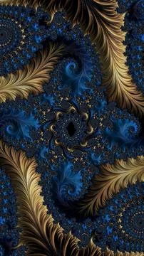 Artistic and imaginative digitally designed abstract 3D fractal background Stock Illustration
