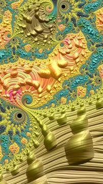 Artistic and imaginative digitally designed abstract 3D fractal background Stock Illustration