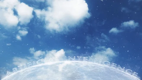 Artistic Artificial Intelligence globe with cloudy sky 動画素材 118404618