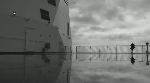 Artistic B and W reflections on a ship 3 Stock Footage