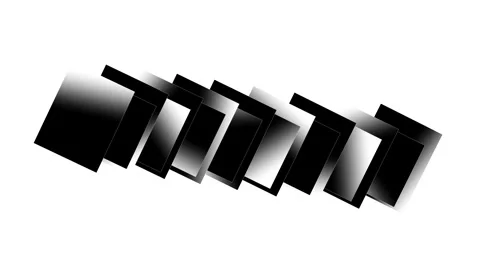 Artistic background pattern of slowly rotating parallel squares with dynamic Stock Footage 289554833